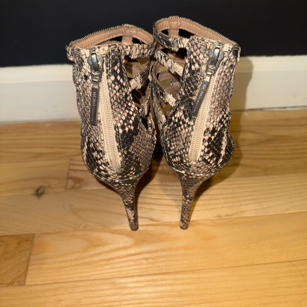 Bcbgeneration Snakeskin Multi-Strap Heels - image 3